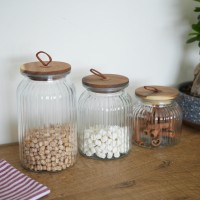 مطربان زجاج وسط غطاء بامبو  A HOME 9259717