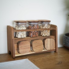طقم بهارات مربع 6قطع غطاء بامبوAHOME 9259737