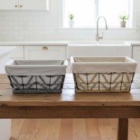 طقم 2 سلة مستطيل حديد حبل 320497