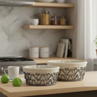 طقم 2 سلة دائري حديد حبل 320499