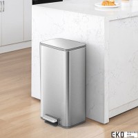 سطل نفايات مستطيل دعسة ستانلس 50لتر Eko