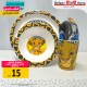طقم 2 صحن اكل + كاسة اطفال بعلبة 